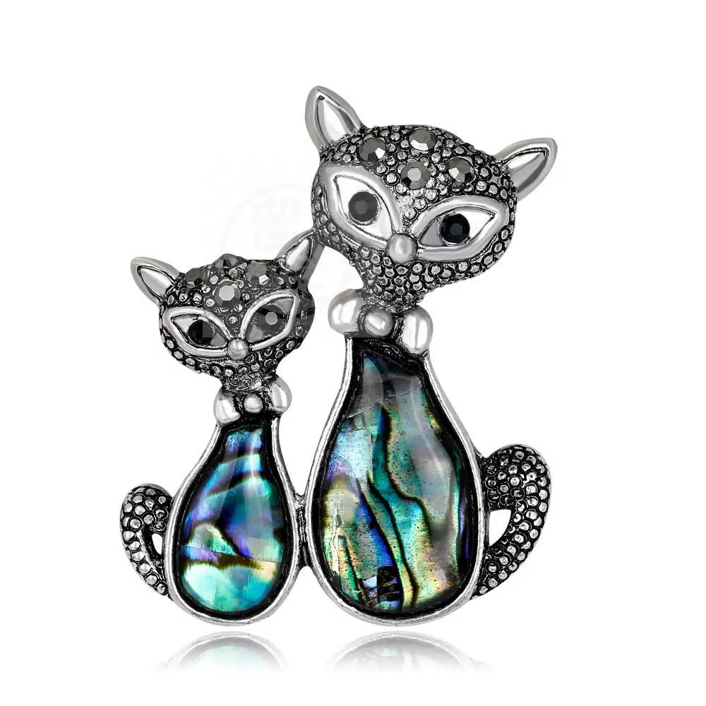 [.Ювелирные изделия модная личность милый Love Cat брошь перламутр]