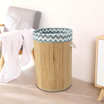 Cross-border bamboo foldable storage basket woven and knitted dirty clothes toys toys xx807362 bucket dustproof and increase collection