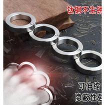 Self-defense ring iron fist tiger gloves four-finger fist buckle car-mounted stainless steel legal self-defense weapon broken window