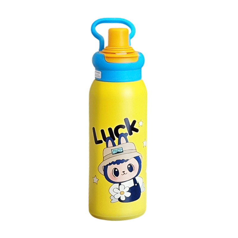Luonuo 316 Stainless Steel Insulated Cup Cartoon Student Straw Cup Kidsren's Outdoor Portable Official Authentic Product