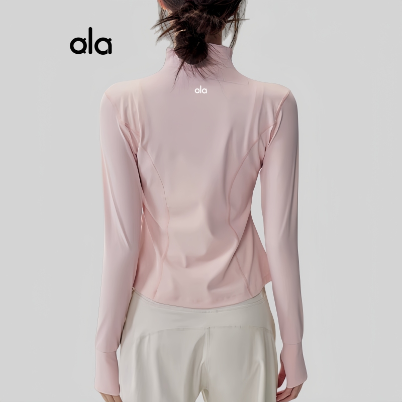 Aloiu Thin Yoga Jacket Running Training Quick-Drying Clothing Stand-Up Collar Slim Fit Zipper Cycling Clothing for Women Aloiu Thin Yoga Jacket Running Training Quick-Drying Clothing Stand-Up Collar Slim Fit Zipper Cycling Clothing for Women