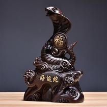 Sandalwood carved eyes black snake ornaments solid eyes wooden carved zodiac signs ten snakes home second guest GG0748 hall decoration mahogany