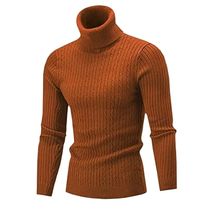 Autumn Winter Mens Turtleneck Sweater Mens Knitting Pullov
