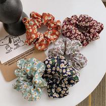 French Daisy Cute How Many Girls Retro Super Fairy Large Intestinal Hair Band Headband Floral Hair Rope Temperament Elegant Rubber Band