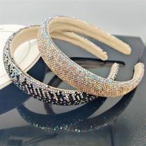 New European and American cross-border Internet celebrity full diamond high skull headband simple sponge hairpin high-end rhinestone headband hair accessory