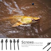 100pcs 20mm Steel Screw Peg Bait Holder Ring Swivel Rig Term