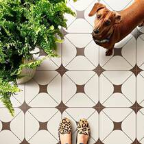 Medieval cream style caramel color bathroom floor tiles retro coffee color 200 non-slip kitchen bathroom balcony tiles