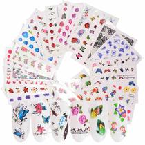 Hot Selling Accessories Nail Art Stickers Butterfly Feather Lace Watermark Stickers Various Unduplicated