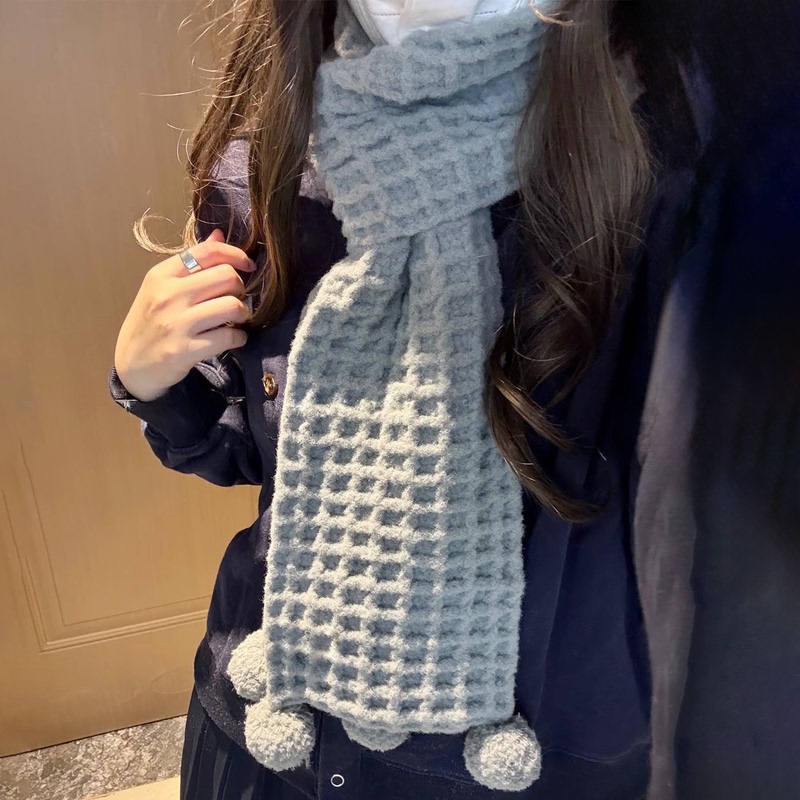 Handmade Yarn Knitting DIY Cloud-Like Waffle Scarf Crochet Kit Hand-Knitted Small Gift for Girls Handmade Yarn Knitting DIY Cloud-Like Waffle Scarf Crochet Kit Hand-Knitted Small Gift for Girls