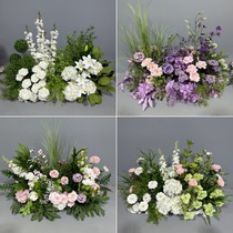 Fake flower wedding venue flower forest wedding simulation flower green Chiyoda orchid row welcome layout T stage road flower introduction