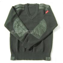 Sweater woolen pants cardigan sweater olive green long-sleeved crew neck sweater sweetheart neck sweater