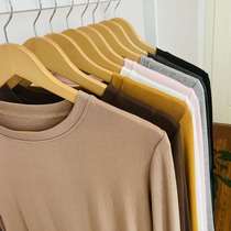 Basic Solid Color Crewneck Long-sleeved Base Shirt Womens S