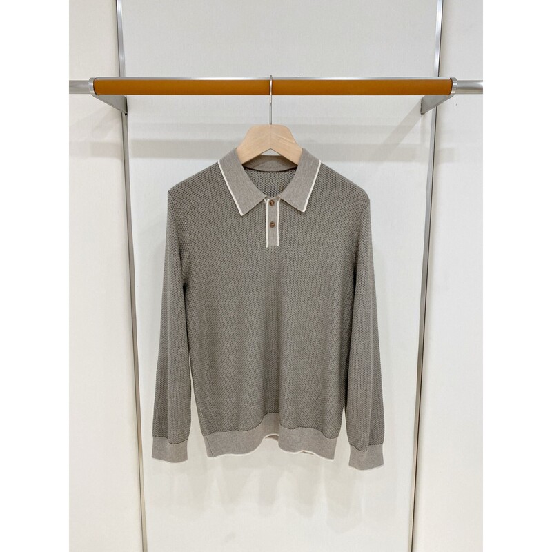 Italian-Style Lp Old Money Style Light Luxury Men's Clothing 26 Spring and Autumn Business Lapel Long-Sleeve Cashmere Wool Blend Polo Shirt Sweater Italian-Style Lp Old Money Style Light Luxury Men's Clothing 26 Spring and Autumn Business Lapel Long-Sleeve Cashmere Wool Blend Polo Shirt Sweater