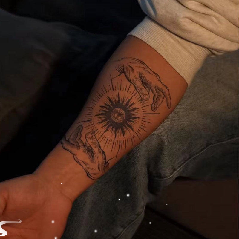 Waterproof Herbal Tattoo Stickers to Cover Scars, Semi-Non-Reflective, Cool and Trendy Design for Arm and Arm Sleeves
