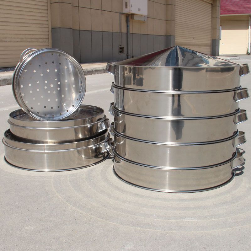 Steamer stainless steel steaming grid household steamer drawer steamed buns large size steamer commercial steamer no