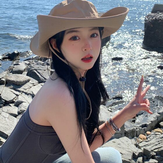 西部牛仔帽子女夏季大檐露营渔夫帽防晒遮阳户外旅游登山徒步帽