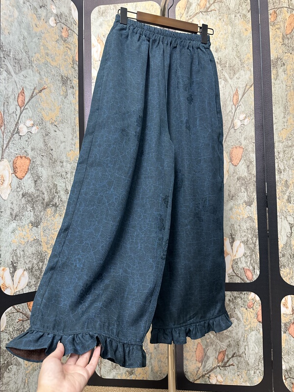 Full-Length Mulberry Silk Fragrant Cloud Yarn Lace Pants Casual Pants Full-Length Mulberry Silk Fragrant Cloud Yarn Lace Pants Casual Pants