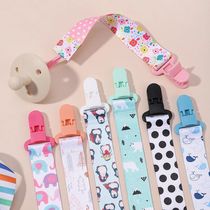 1pcs Fixed Button Baby Cartoon Pacifier Clips Chains Ribbon