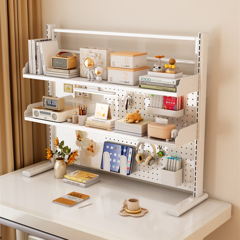 Desktop hole board storage rack full iron frame layer board adjustable height O no punching children's vertical storage