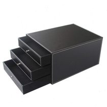 Business office supplies desktop file cabinet A4 file storage cabinet file drawer storage box leather