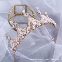 Girls crown tiara childrens high-end crystal crown birthday gift princess baby hairpin hairpin bridal hair accessories