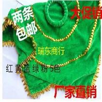 Thickened green handkerchief Huayang singer silk two-person handkerchief dance scarf velvet handkerchief large octagonal handkerchief