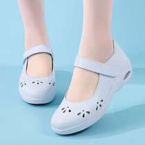 Air-cushion nurse shoes for women soft sole non-slip breathable non-slip non-tiring thick sole heightening summer white medical shoes