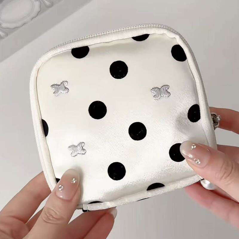 2026 Spring New Polka Dot Toast Bag Convenient Jewelry Bag Large Capacity Bracelet Ring Necklace Jewelry Storage Bag