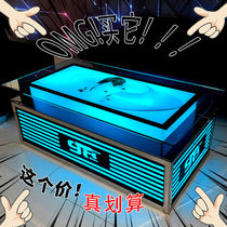New KTV coffee table illuminated European club bar table tempered glass stainless steel colorful light table ready in stock