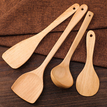 Wooden Spatula for Non-Stick Pans, Special Cooking Spatula, Wooden Kitchen Utensil with Long Handle, Household Spatula, No Paint, No Wax