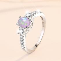 s925 sterling silver womens ring opal opal stone ring silver jewelry live jewelry supply jewelry
