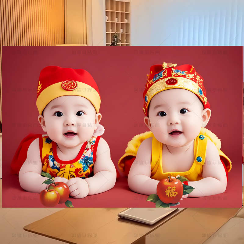Twin Dragon and Phoenix Poster Wall Sticker Bedroom Living Room Bedside Beautiful Baby Baby Pregnant Women Early Education Decoration Sticker