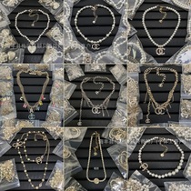 Xiaoxiang Double C embossed tassel necklace Grandma Xiang’s diamond lettered pearl necklace female celebrity ins style accessories