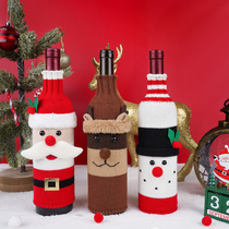 New Christmas Decorations Old Man Snowman Christmas Wine Bottle Cover Knitted Wine Bottle Cover Champagne Bottle Cover Holiday Decoration