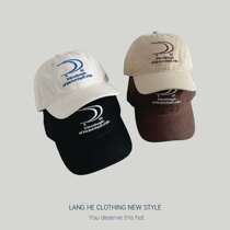 Parent-child style ~ Baseball cap with big letter and crescent moon embroidery for boys and girls versatile spring hat sun protection and duck tongue hat