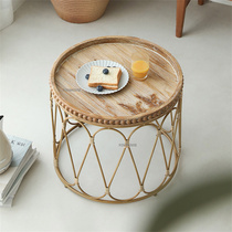 Rattan Coffee Table for Living Room Simple Sofa Side Table