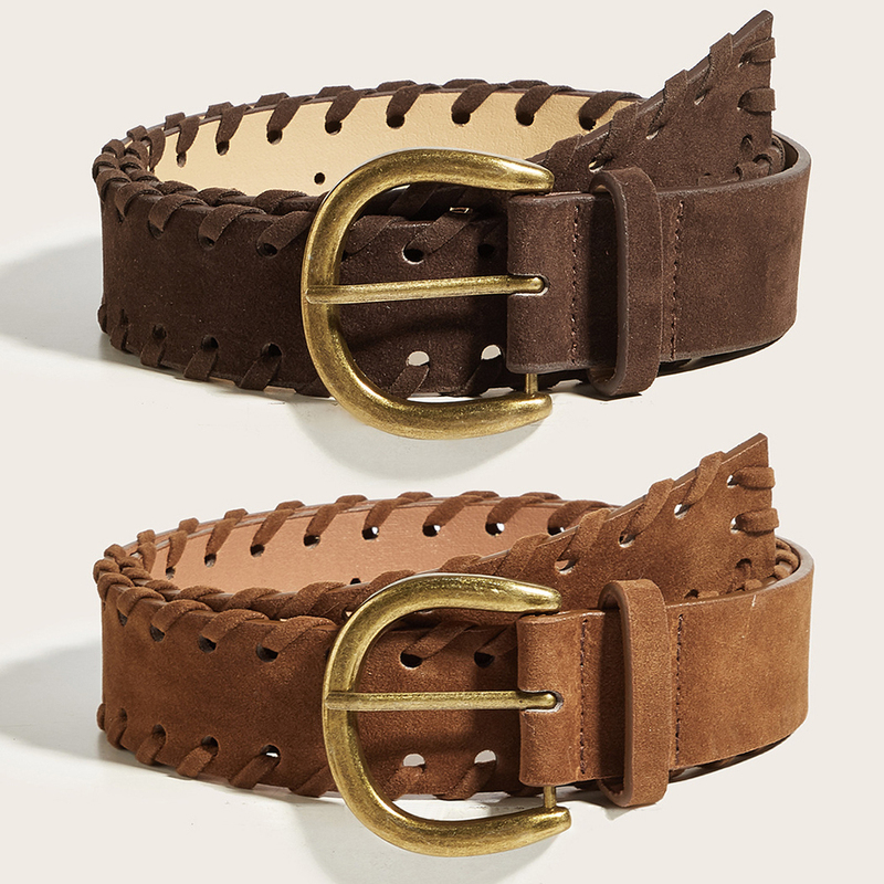 Korean Ins Fashion Versatile Melard Suede Belt Handmade Braided Leather Belt Decorative Belt Korean Ins Fashion Versatile Melard Suede Belt Handmade Braided Leather Belt Decorative Belt