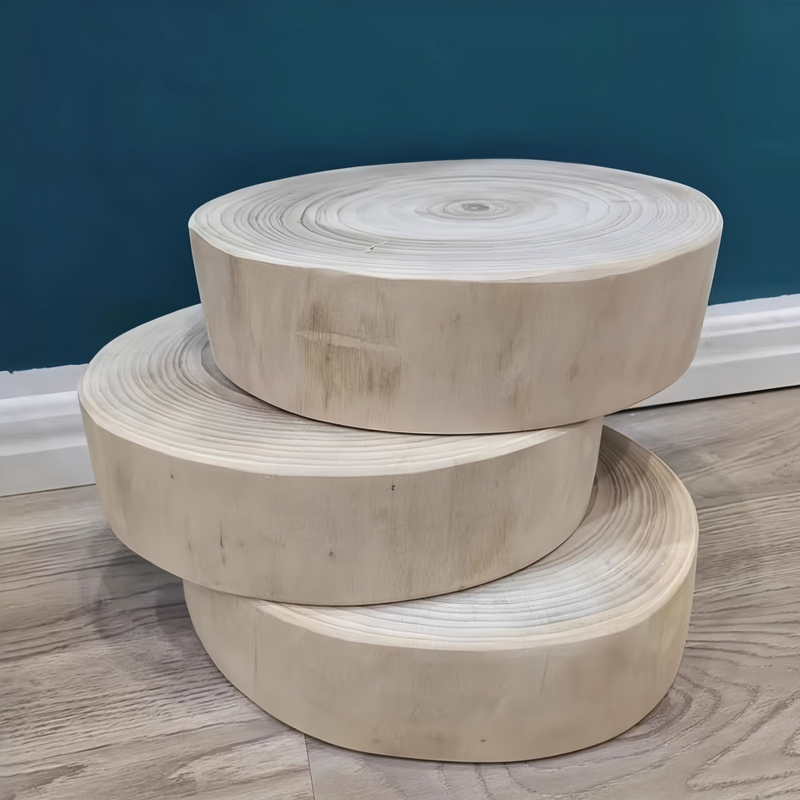 Natural Camphor Wood Small Wood Chips Solid Wood Flower Pot Base Heightening Heat Insulation Coaster Decorative Photo Props