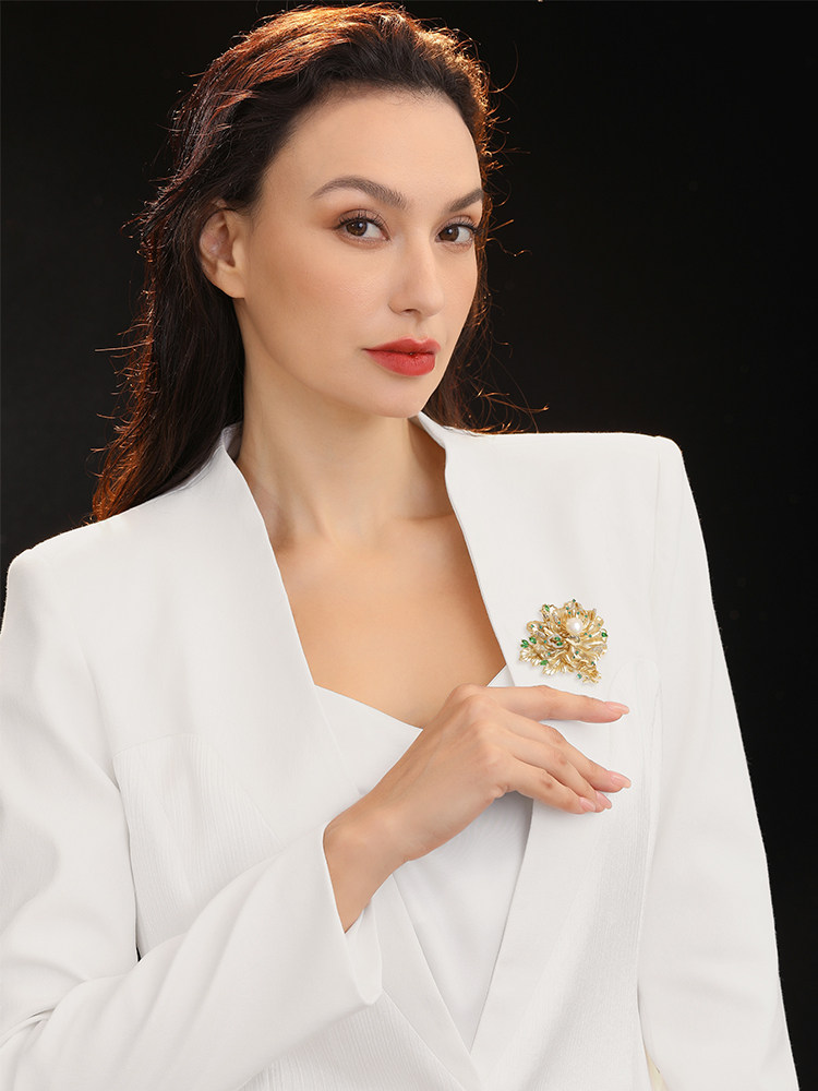 Abenheart National Style Elegant Peony Brooch, Chinese Style, Light Luxury, High-End Brooch, Exquisite Pin, Gift