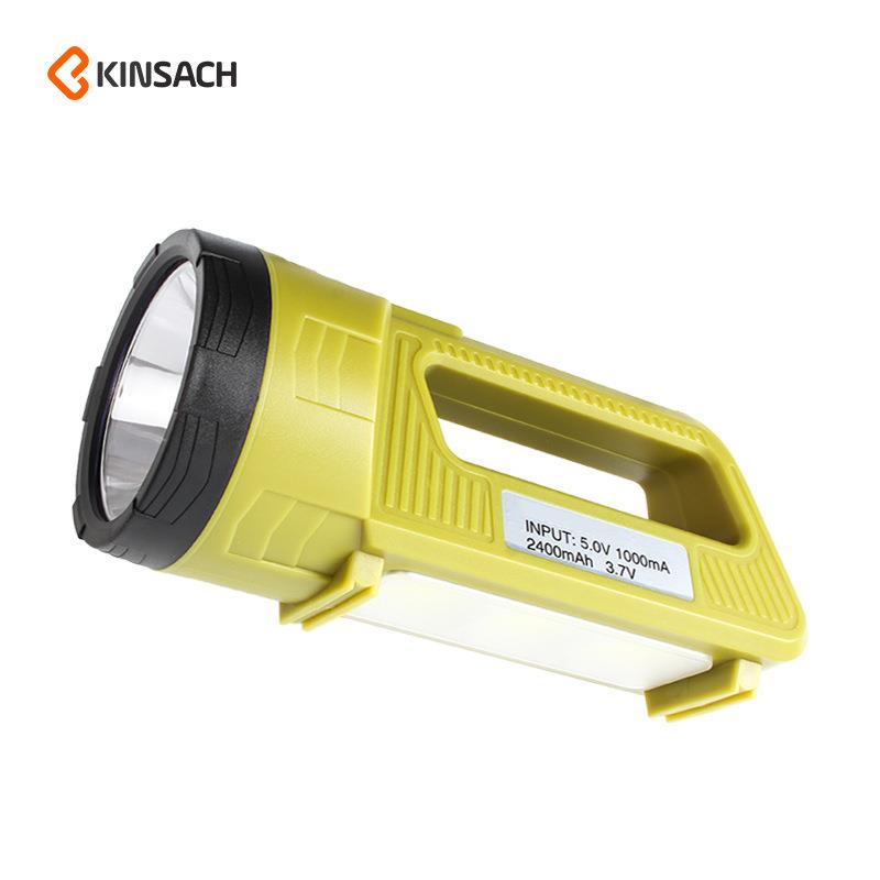Cross-border new portable searchlight outdoor bright emergency light led portable light rechargeable cob flashlight