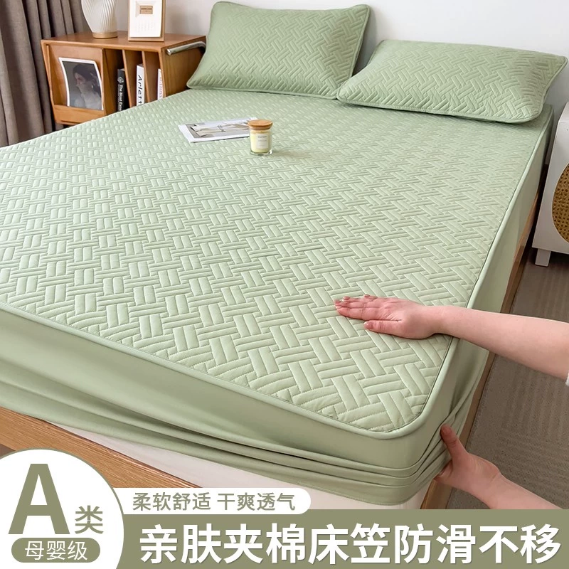 Fitted Sheet, Class a Maternal and Infant Grade, Quilted, Cross-Border Amazon, Waterproof and Urine-Proof Fitted Sheet, Summer Mattress Dust Cover Protection
