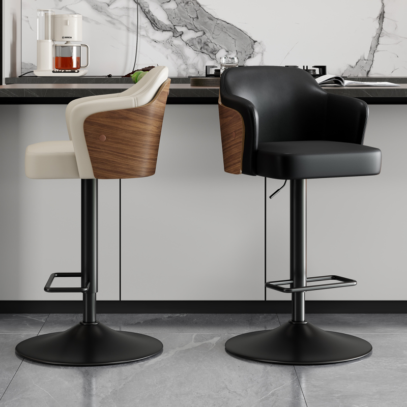 Solid Wood Adjustable Bar Stool with Backrest, Swivel, for Home Use, Light Luxury, High-End Feel, Bar Chair, Island Stool, High Stool, Dining Chair Solid Wood Adjustable Bar Stool with Backrest, Swivel, for Home Use, Light Luxury, High-End Feel, Bar Chair, Island Stool, High Stool, Dining Chair
