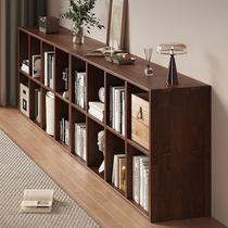 Bookshelf floor-standing storage rack integrated wall-mounted kindergarten all-solid wood lattice cabinet living room storage collection home bookcase