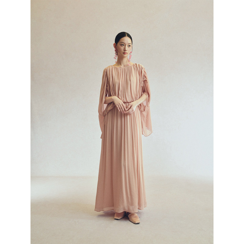 Nian Shier【Tushan Zisan】Copper Ammonia Pleated Draped Long Dress, Elegant and Deconstructed Flowing Long Skirt Nian Shier【Tushan Zisan】Copper Ammonia Pleated Draped Long Dress, Elegant and Deconstructed Flowing Long Skirt