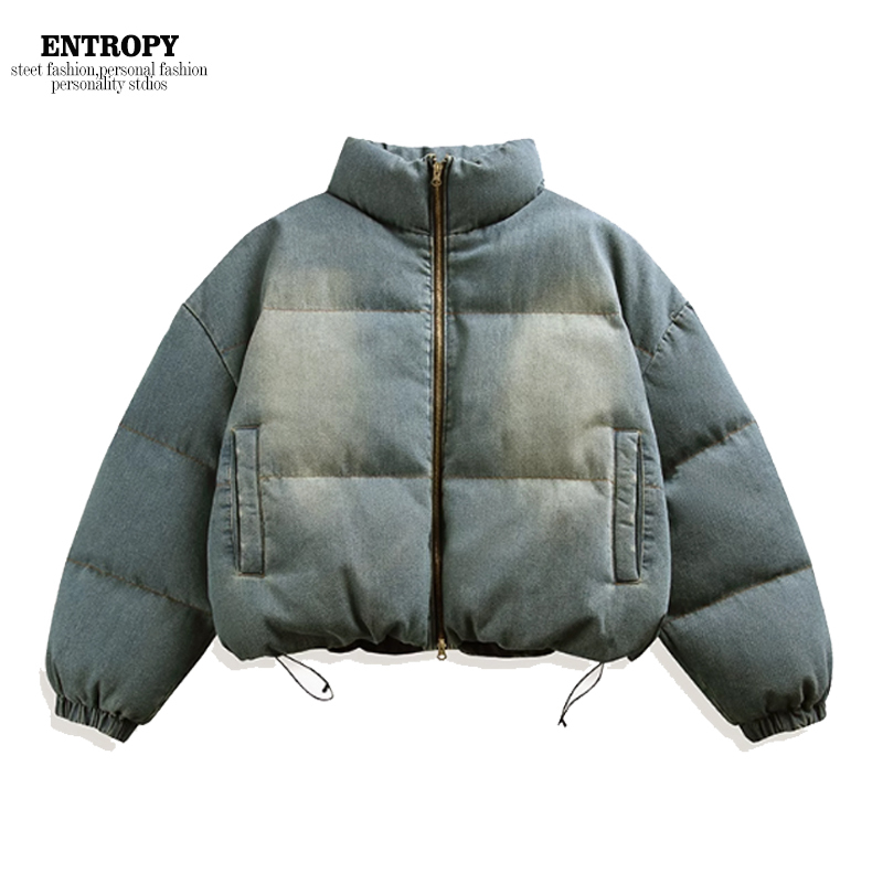 Entropy Winter Stand-Up Collar Denim down Jacket for Men, Thickened and Warm, White Duck Down, Blue Puffer Jacket Entropy Winter Stand-Up Collar Denim down Jacket for Men, Thickened and Warm, White Duck Down, Blue Puffer Jacket