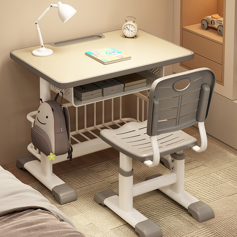Children's Study Table for Home Use, Adjustable Height, Suitable for Primary School Students, Tutoring Classes, Writing Desk, School Desk and Chair Set