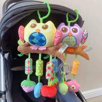 Crib pendant soothing bell moon wind chime bed hanging rattle car toy baby seat 3 safety stroller 1