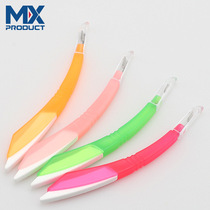 Dual-purpose pumice stone nail file dead skin fork plastic handle nail file nail dead skin remover manicure tool