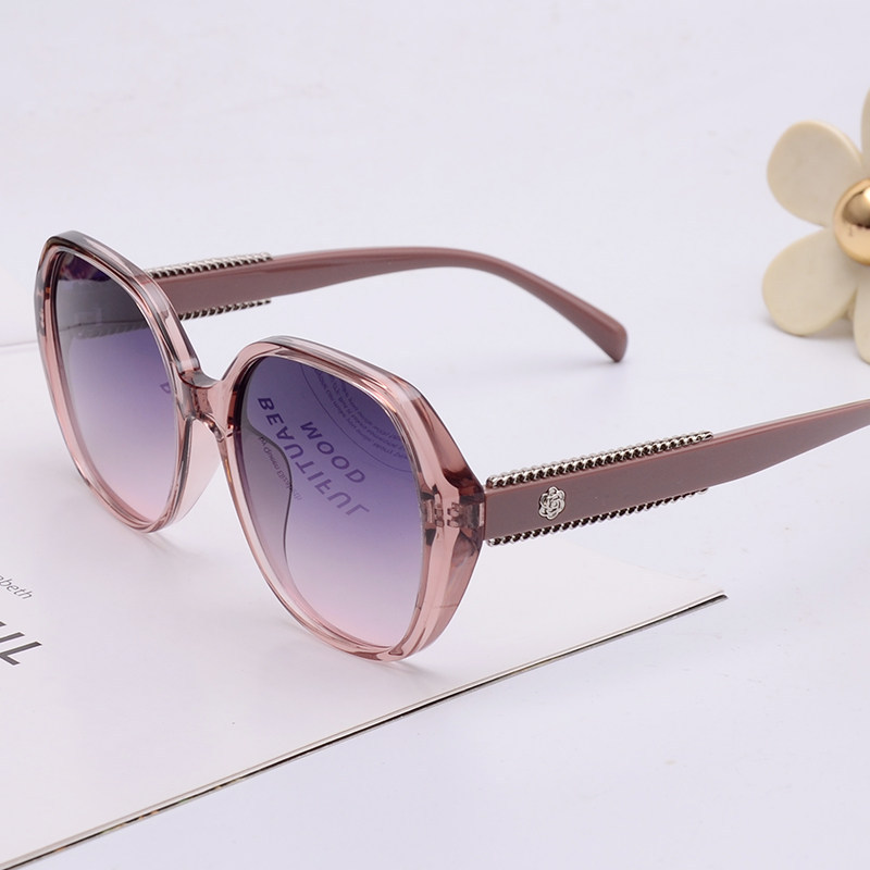 Japanese Imported Pink Sunglasses for Women, Trendy Polygonal Retro Polarized Sunglasses for Travel and Outdoor Sun Protection, Gradient Glasses