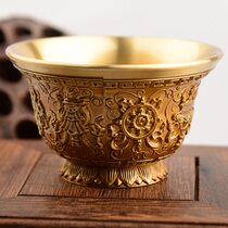 Front water supply cup water supply cup pure copper supply cup eight supply bowl pure copper seven-branch water supply bowl holy water bowl